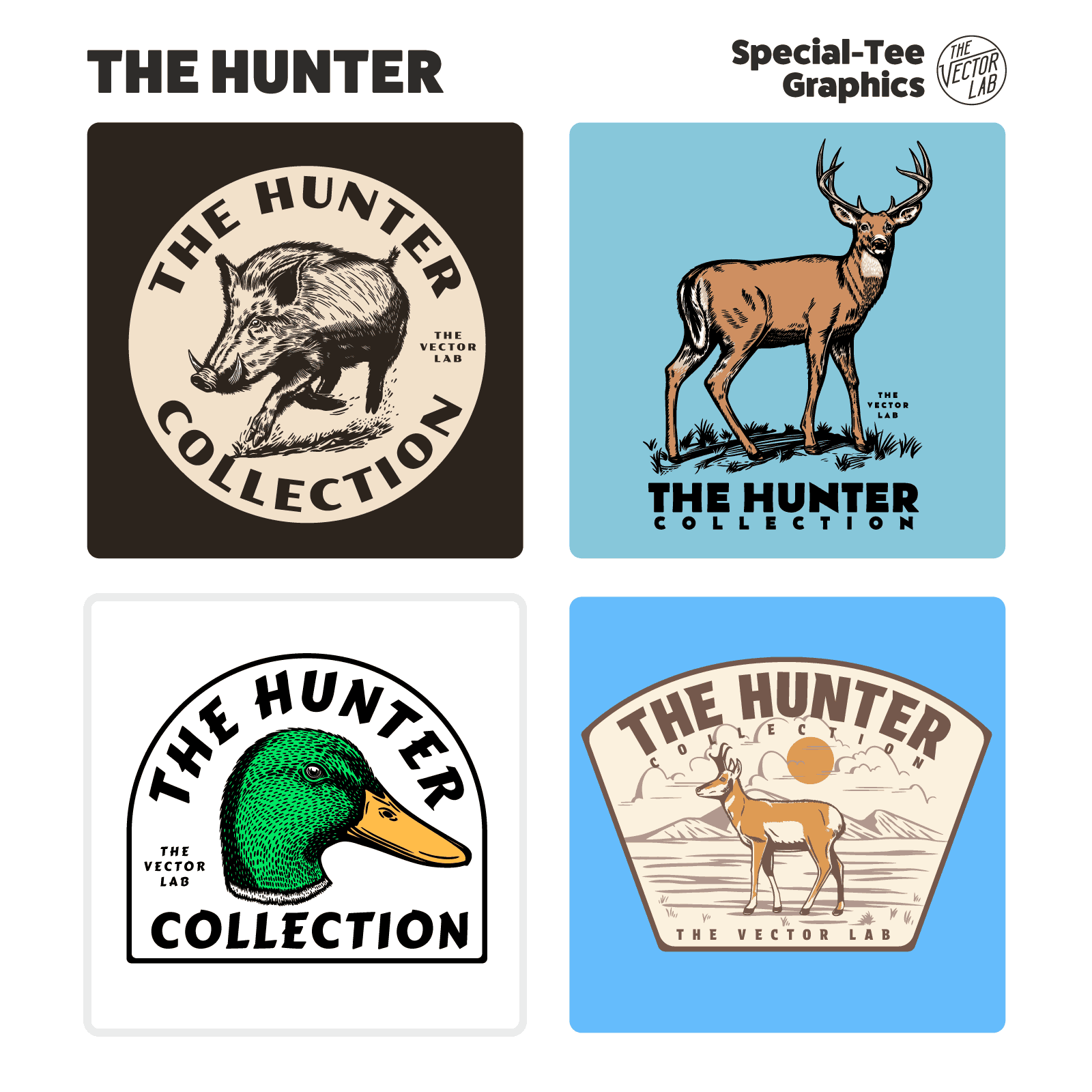 The Hunter Collection - Hunting • Wildlife • Game Animal themed graphic & logo templates