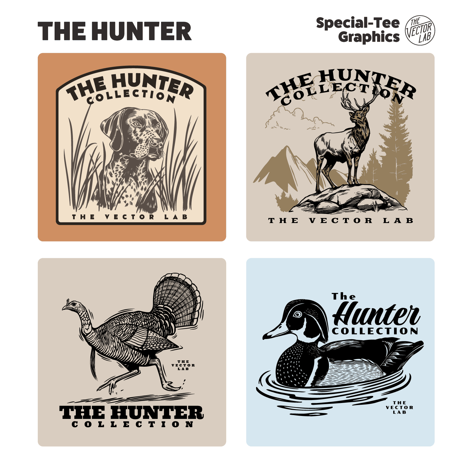 The Hunter Collection - Hunting • Wildlife • Game Animal themed graphic & logo templates