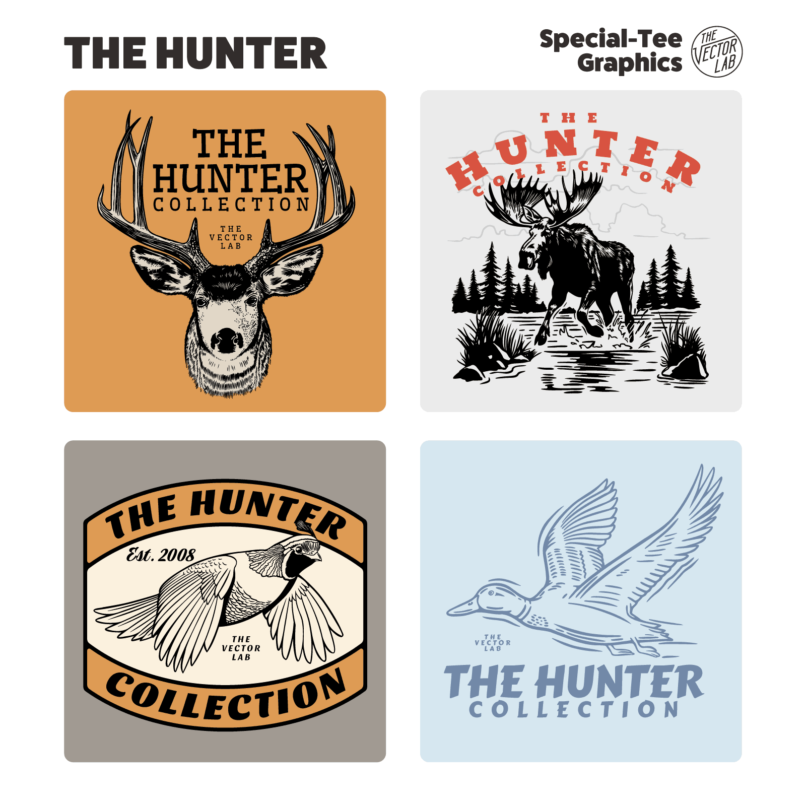 The Hunter Collection - Hunting • Wildlife • Game Animal themed graphic & logo templates