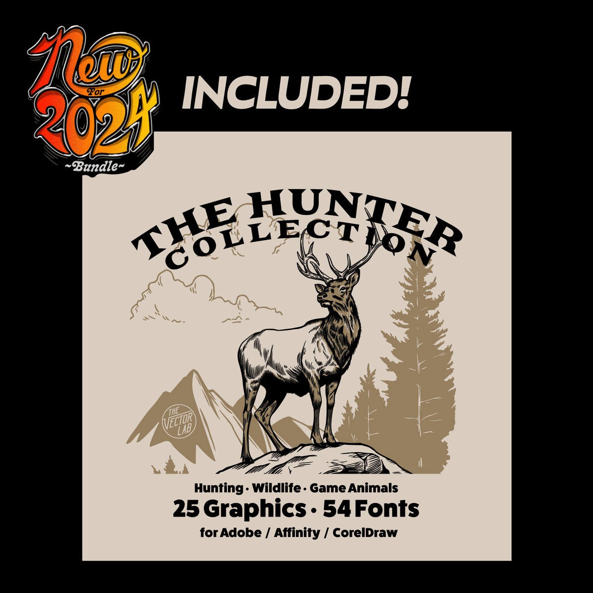 The Hunter Collection - Hunting • Wildlife • Game Animal themed graphic & logo templates