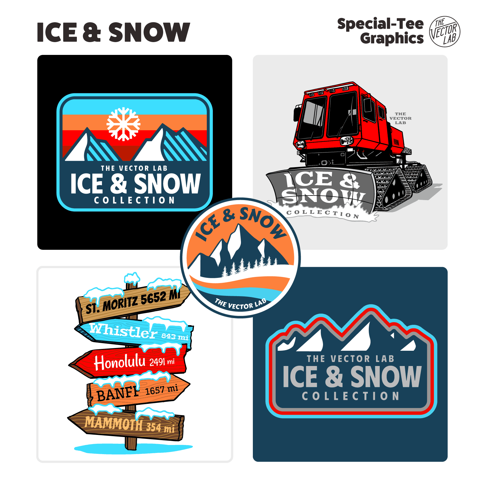 Ice & Snow Winter Sports graphic logo templates