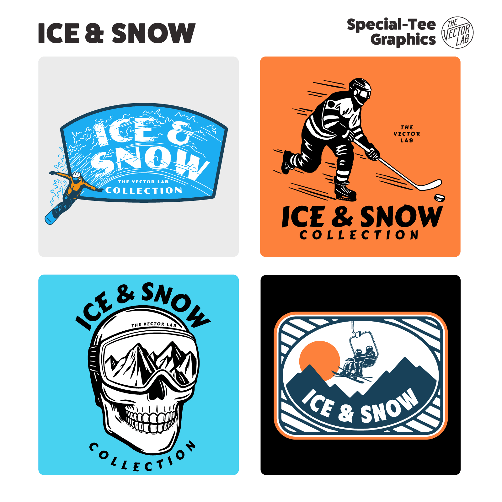 Ice & Snow Winter Sports graphic logo templates