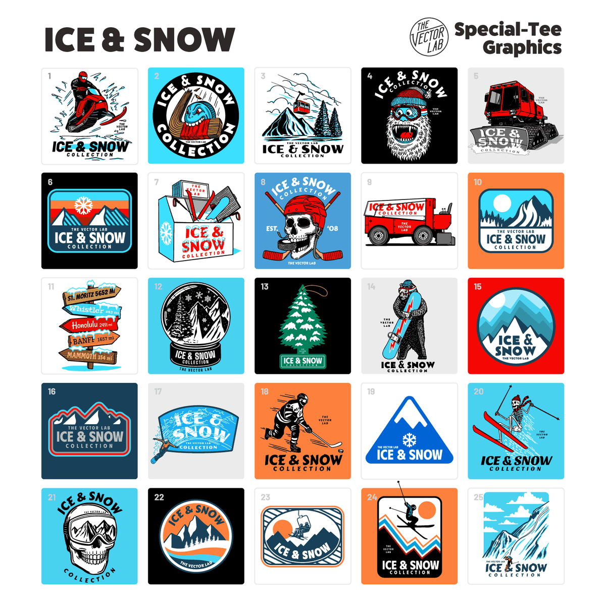 Ice & Snow Winter Sports Graphic Logo Templates