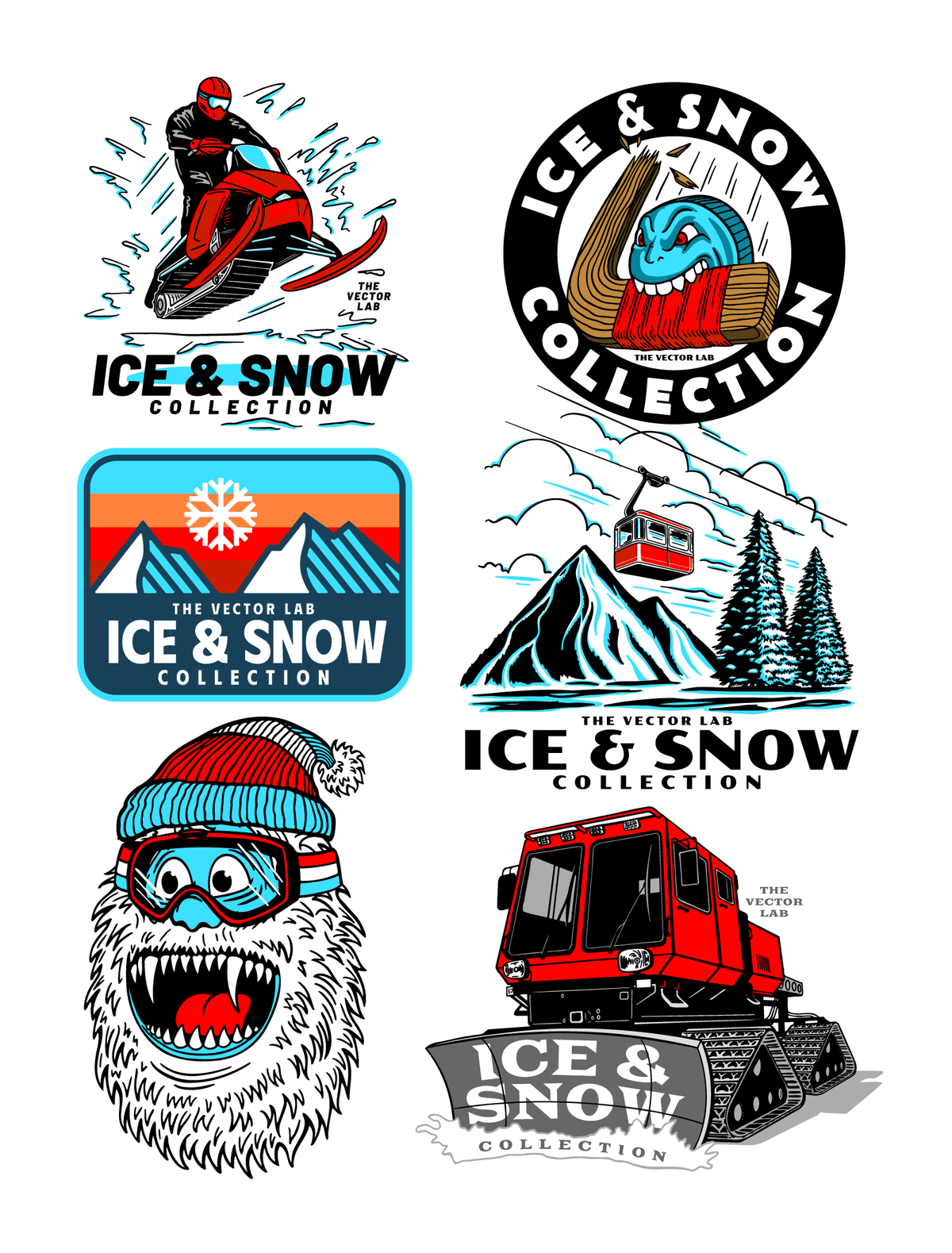 Ice & Snow Winter Sports graphic logo templates
