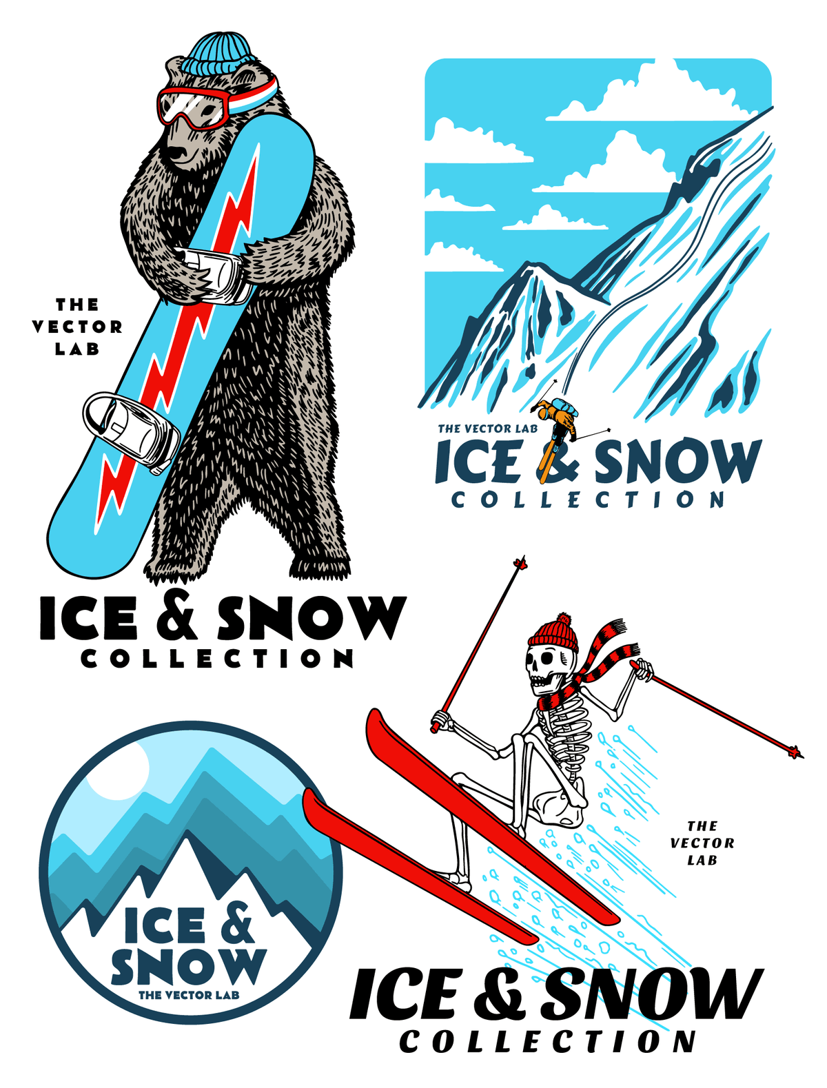 Ice & Snow Winter Sports graphic logo templates