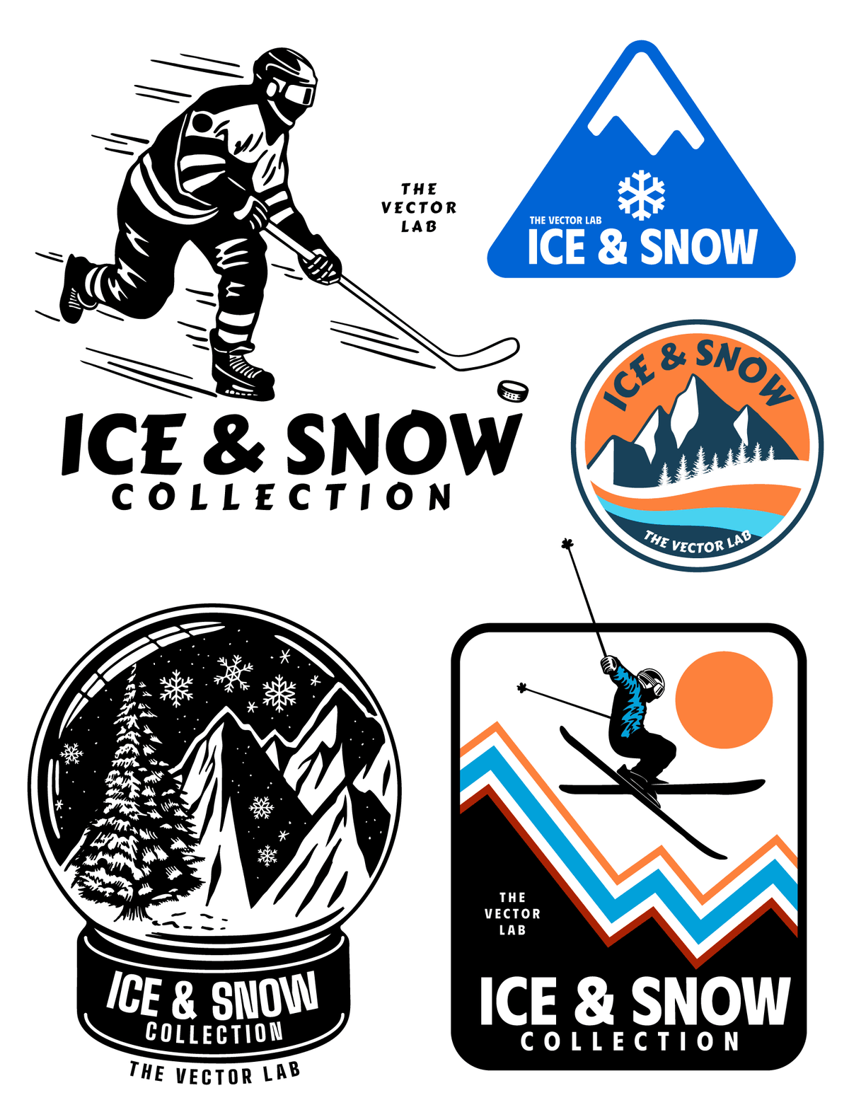 Ice & Snow Winter Sports graphic logo templates