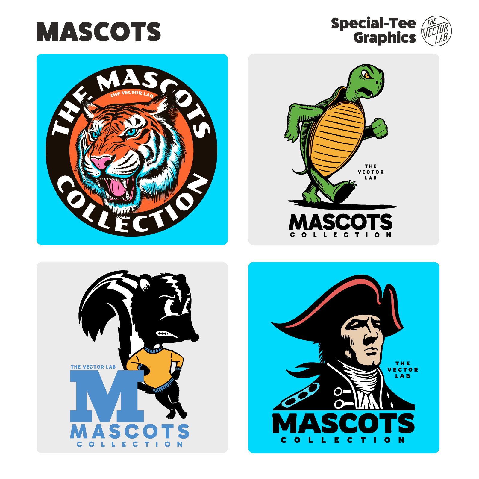 Mascots animals school spirit sports team graphic logo templates