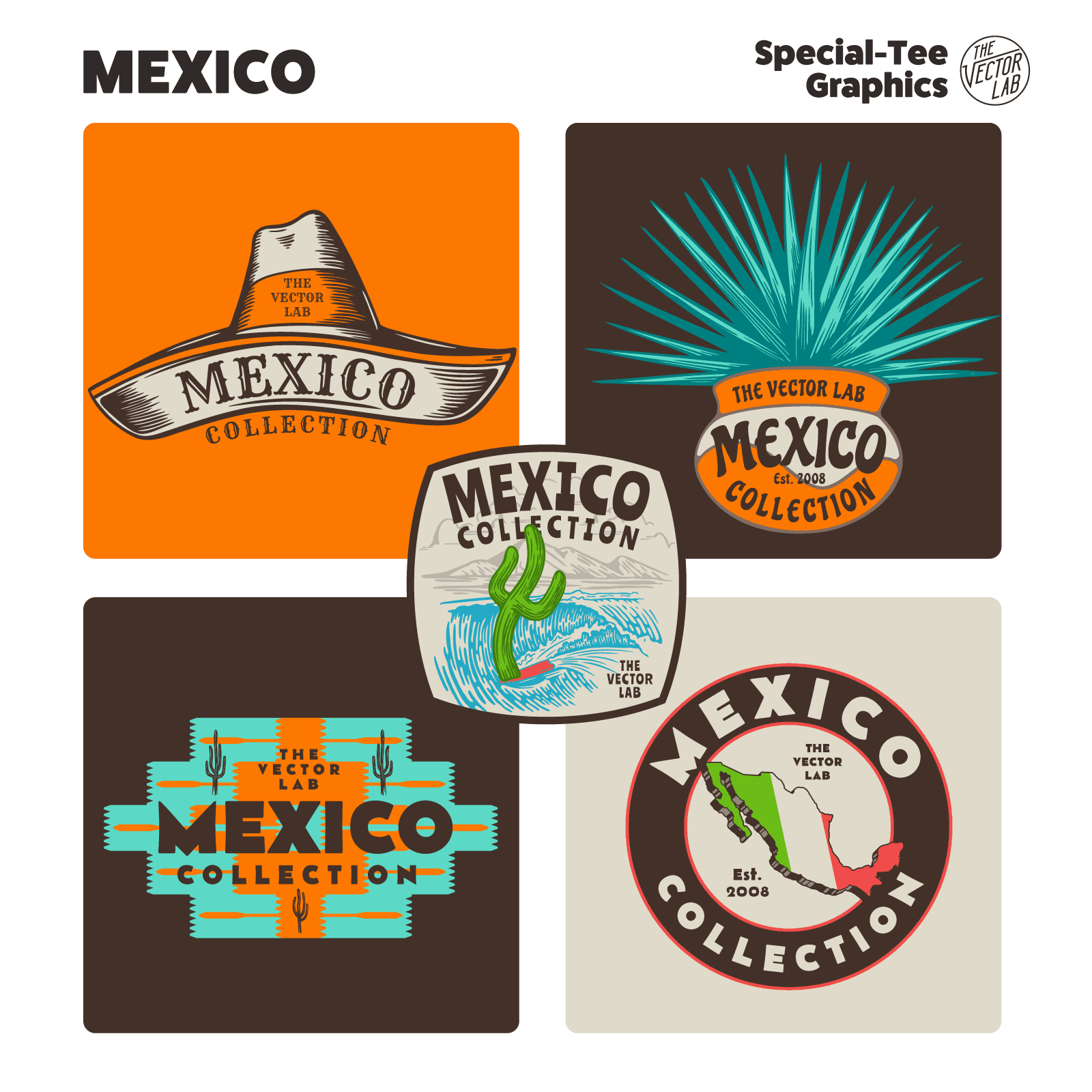 Mexico graphic logo templates