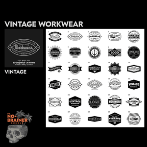 Vintage Workwear Logo Templates - No Brainer T-Shirt Design Bundle