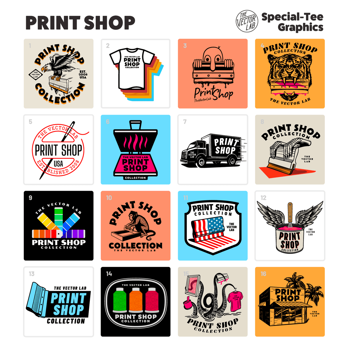 Print Shop Graphic Logo Templates