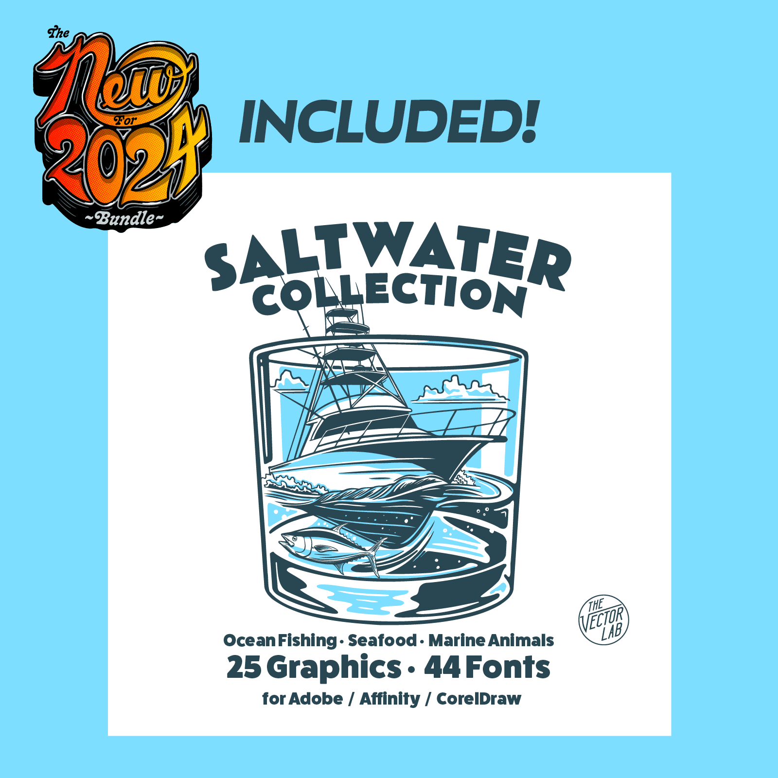 Saltwater ocean fishing graphics