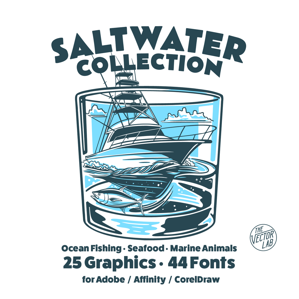 Saltwater ocean fishing graphics