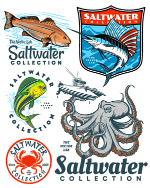 Saltwater ocean fishing graphics