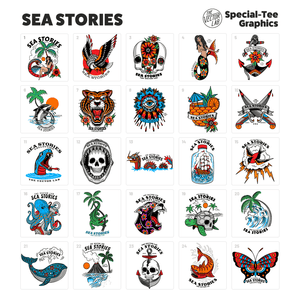 Sea Stories tattoo graphic logo templates