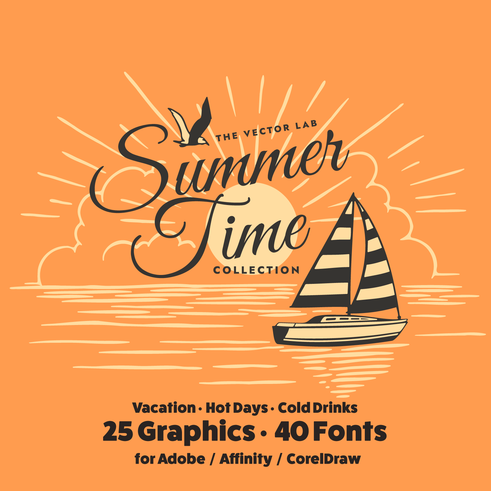Summer Time Graphic Logo Templates