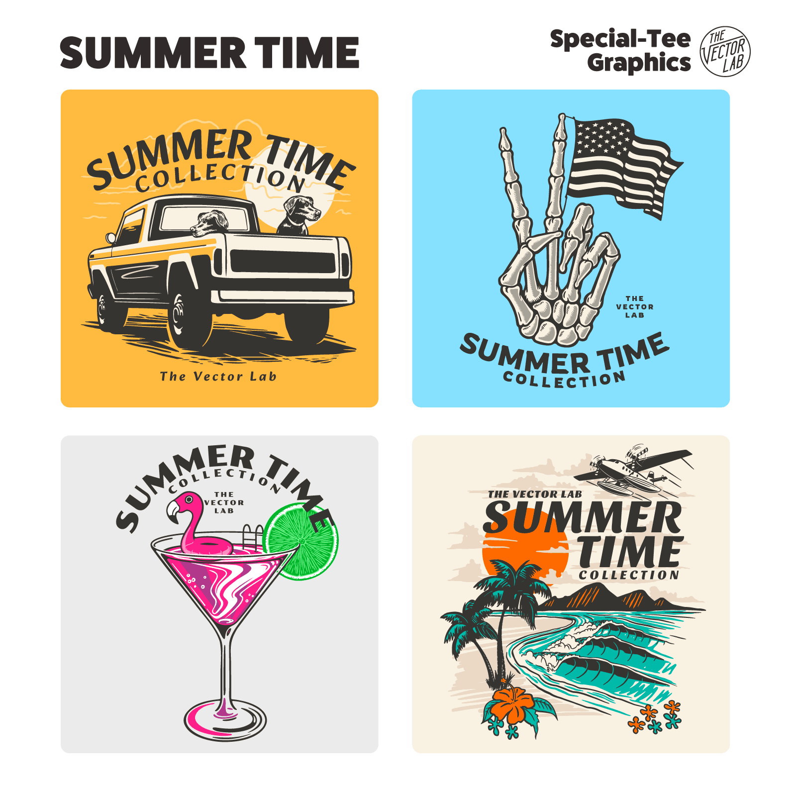 Summer Time Graphic Logo Templates