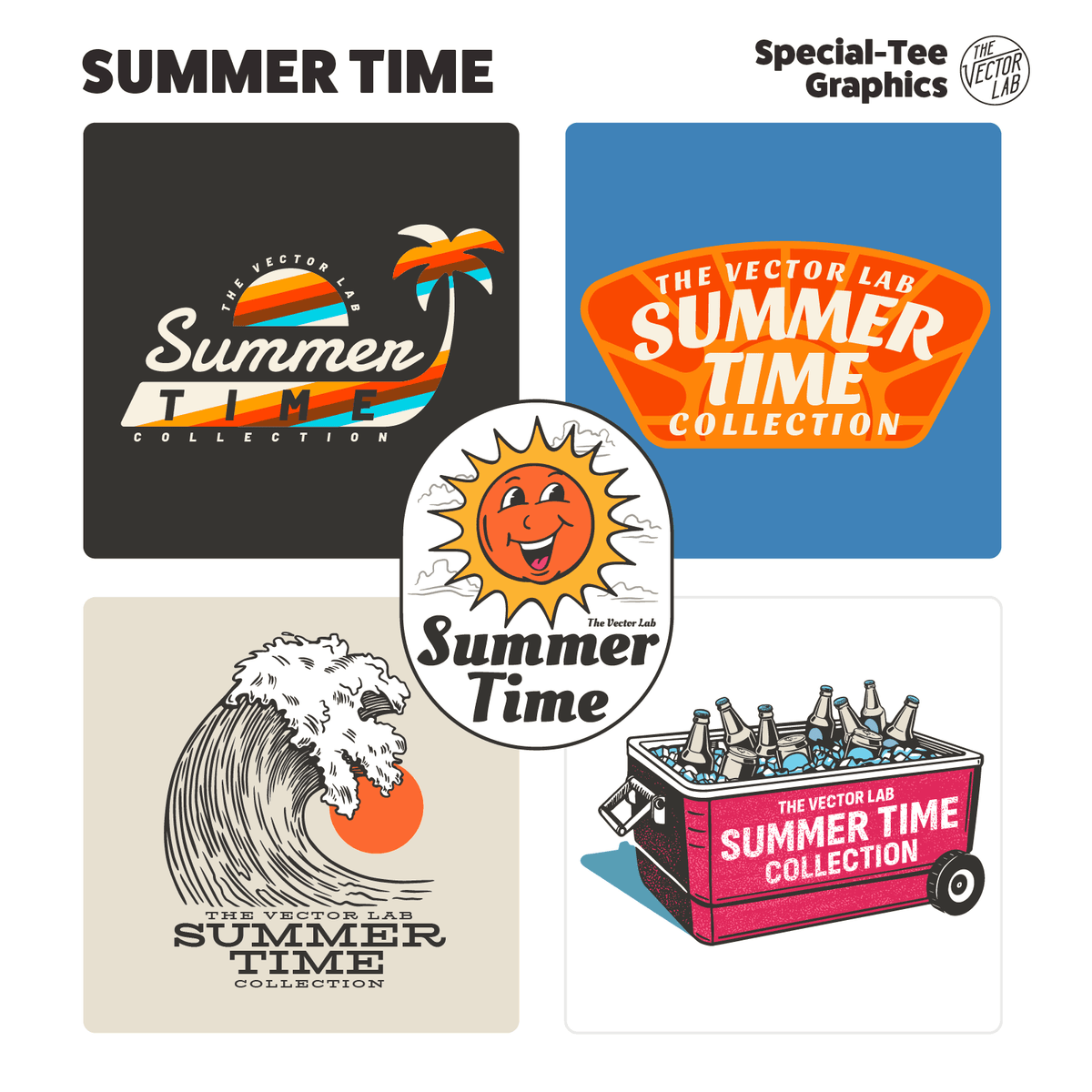Summer Time Graphic Logo Templates