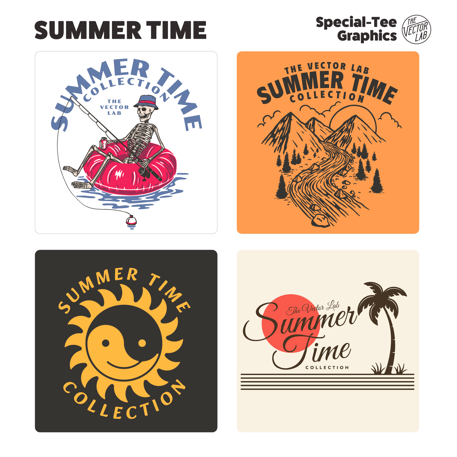 Summer Time Graphic Logo Templates
