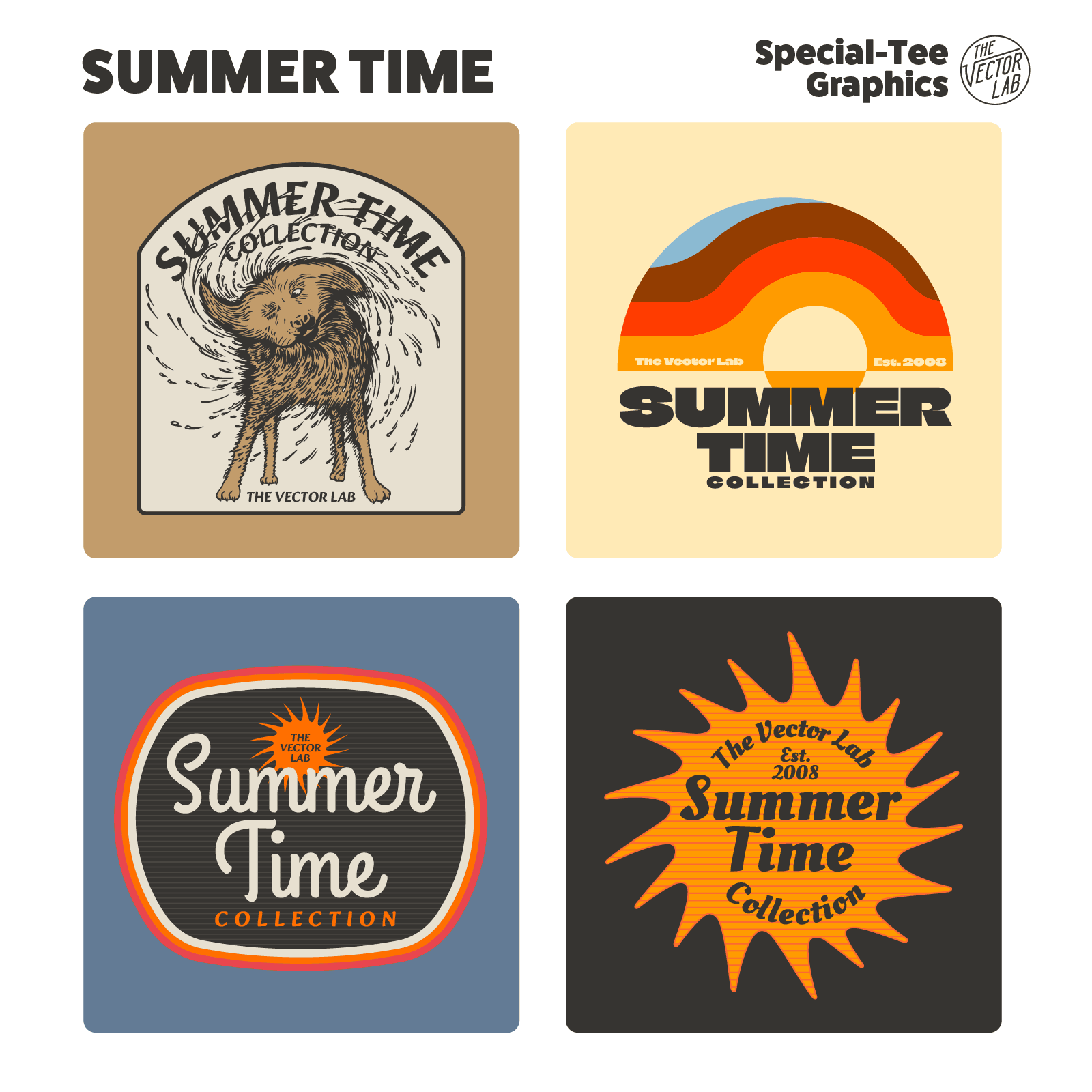Summer Time Graphic Logo Templates