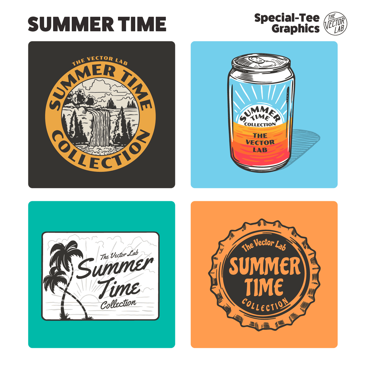 Summer Time Graphic Logo Templates