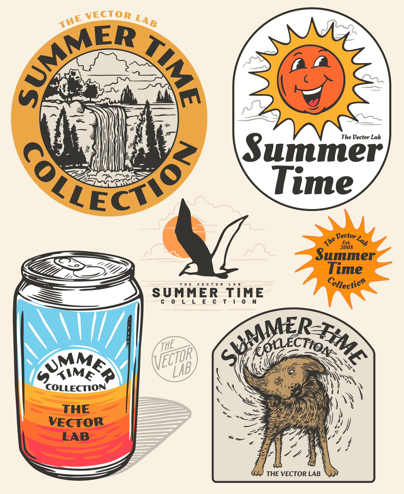 Summer Time Graphic Logo Templates