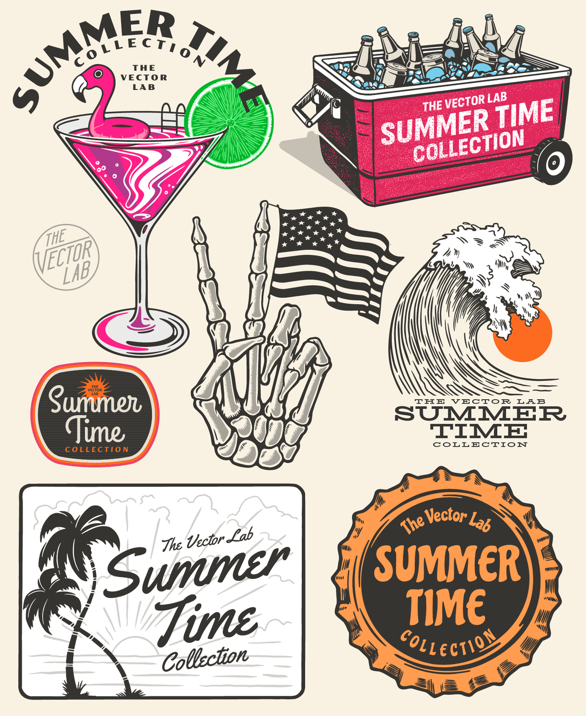 Summer Time Graphic Logo Templates