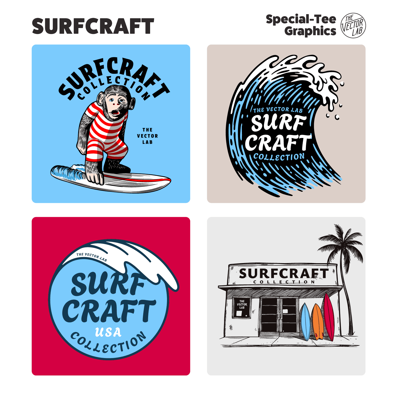 Surfcraft Collection of graphics & logos