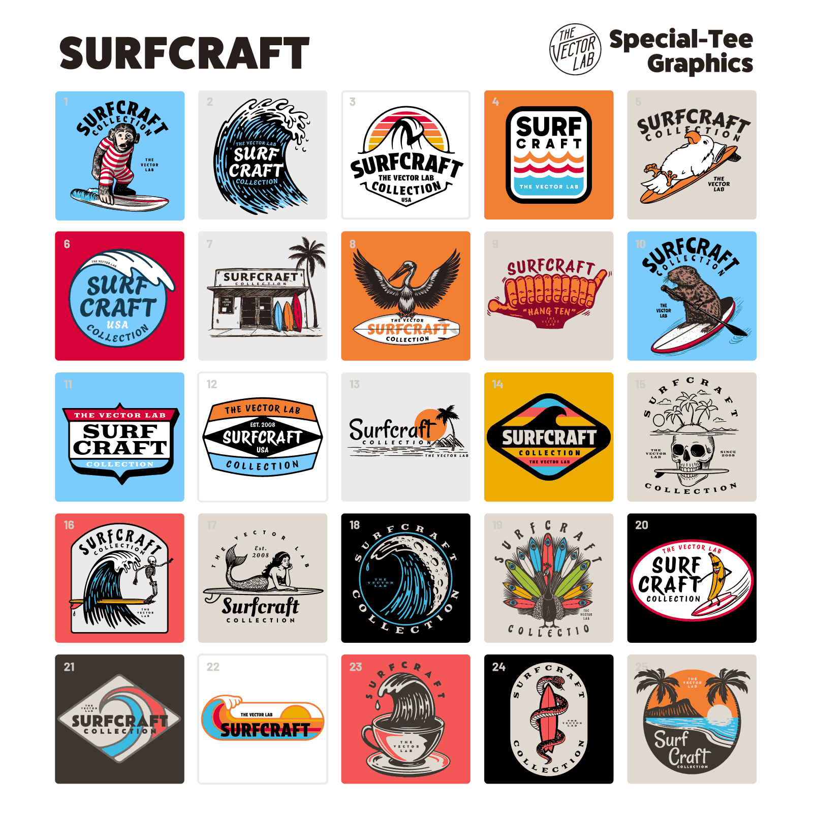 Surfcraft Collection of graphics & logos