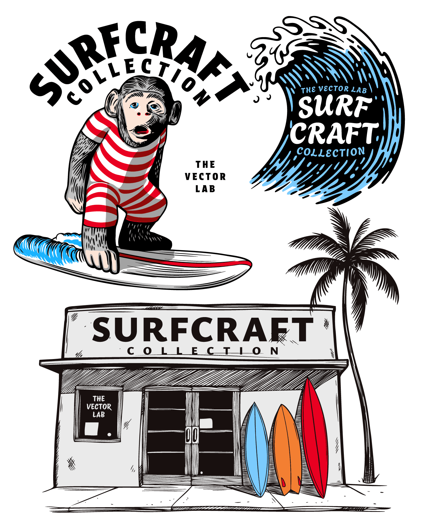 Surfcraft Collection of graphics & logos
