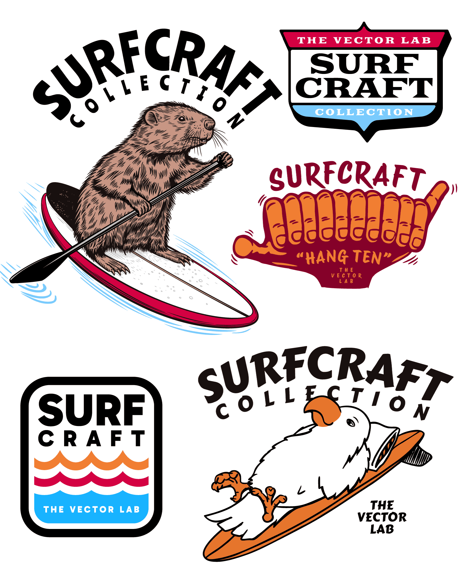 Surfcraft Collection of graphics & logos