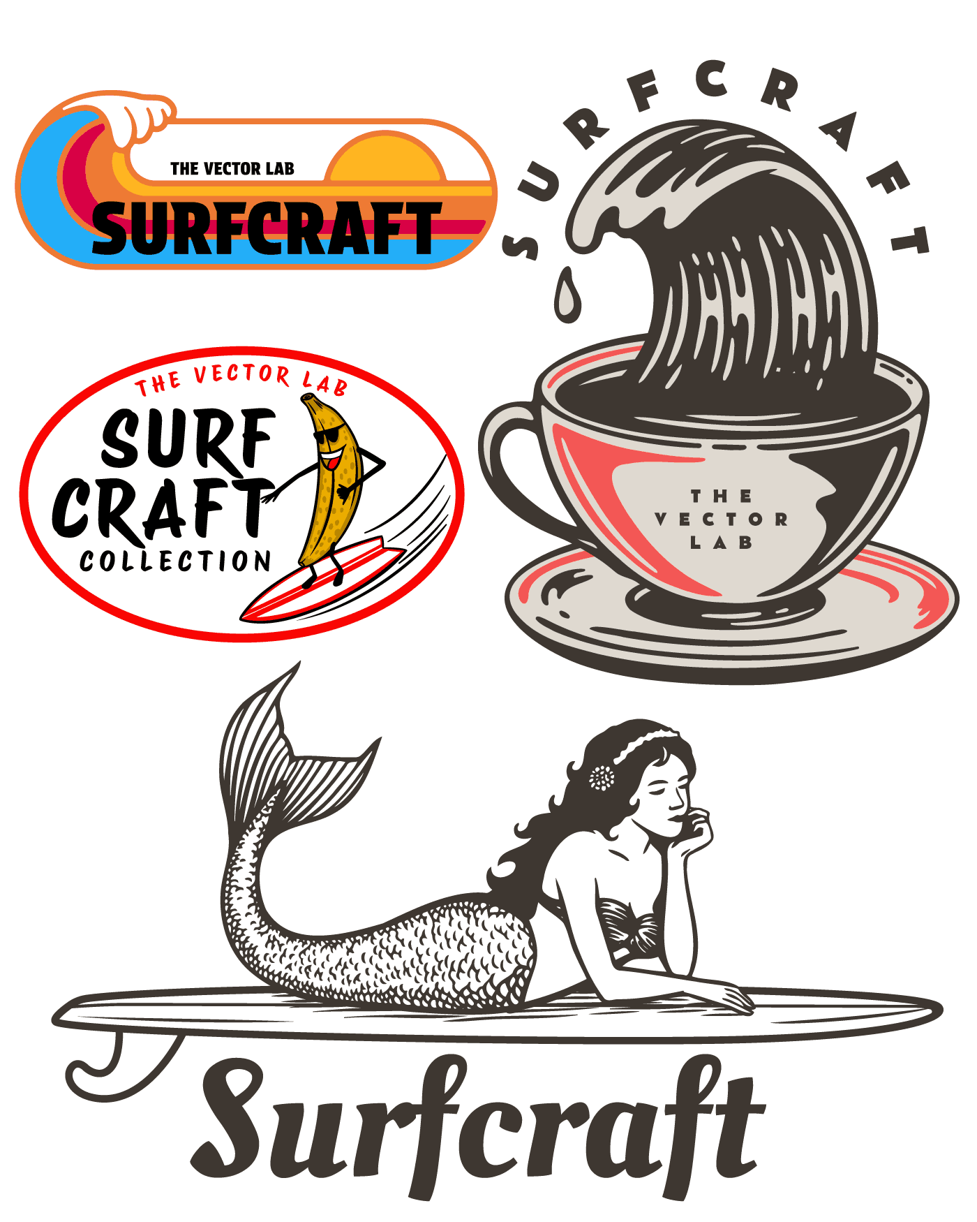 Surfcraft Collection of graphics & logos
