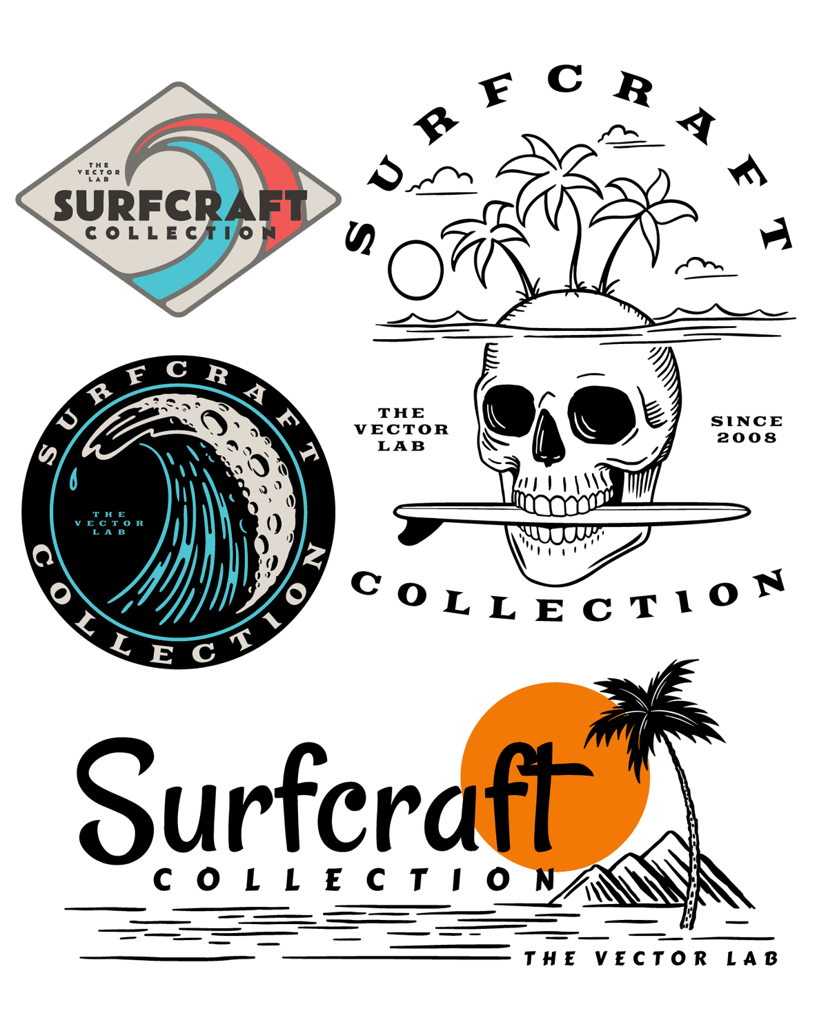 Surfcraft Collection of graphics & logos