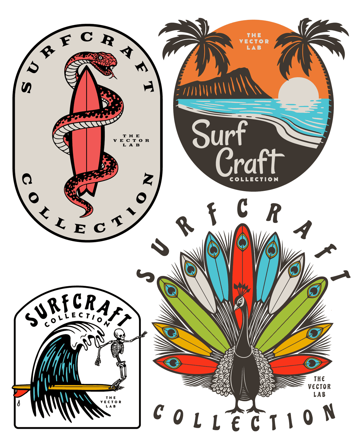 Surfcraft Collection of graphics & logos