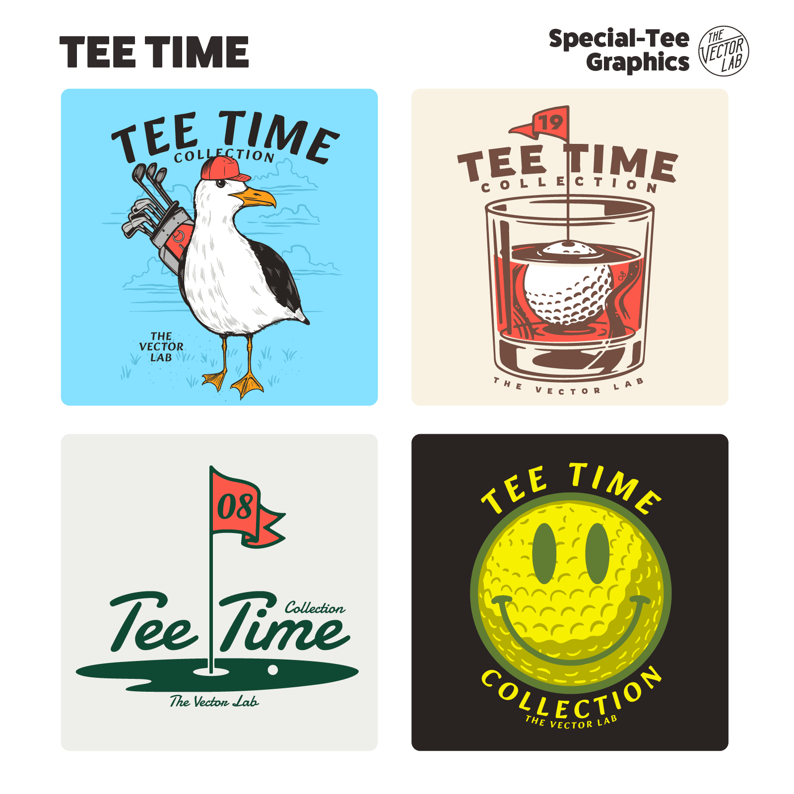 Tee Time Golf Graphic Logo Templates