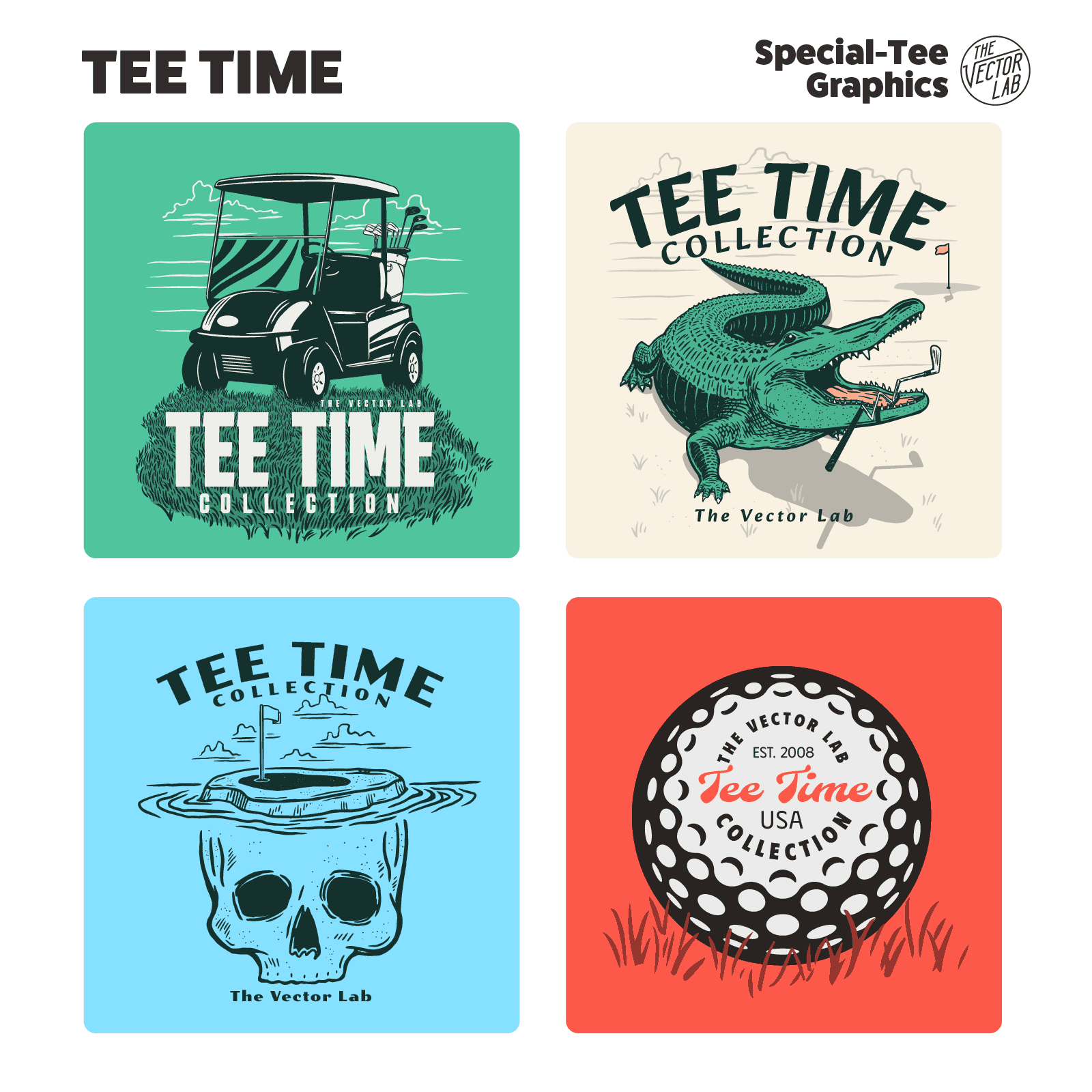 Tee Time Golf Graphic Logo Templates