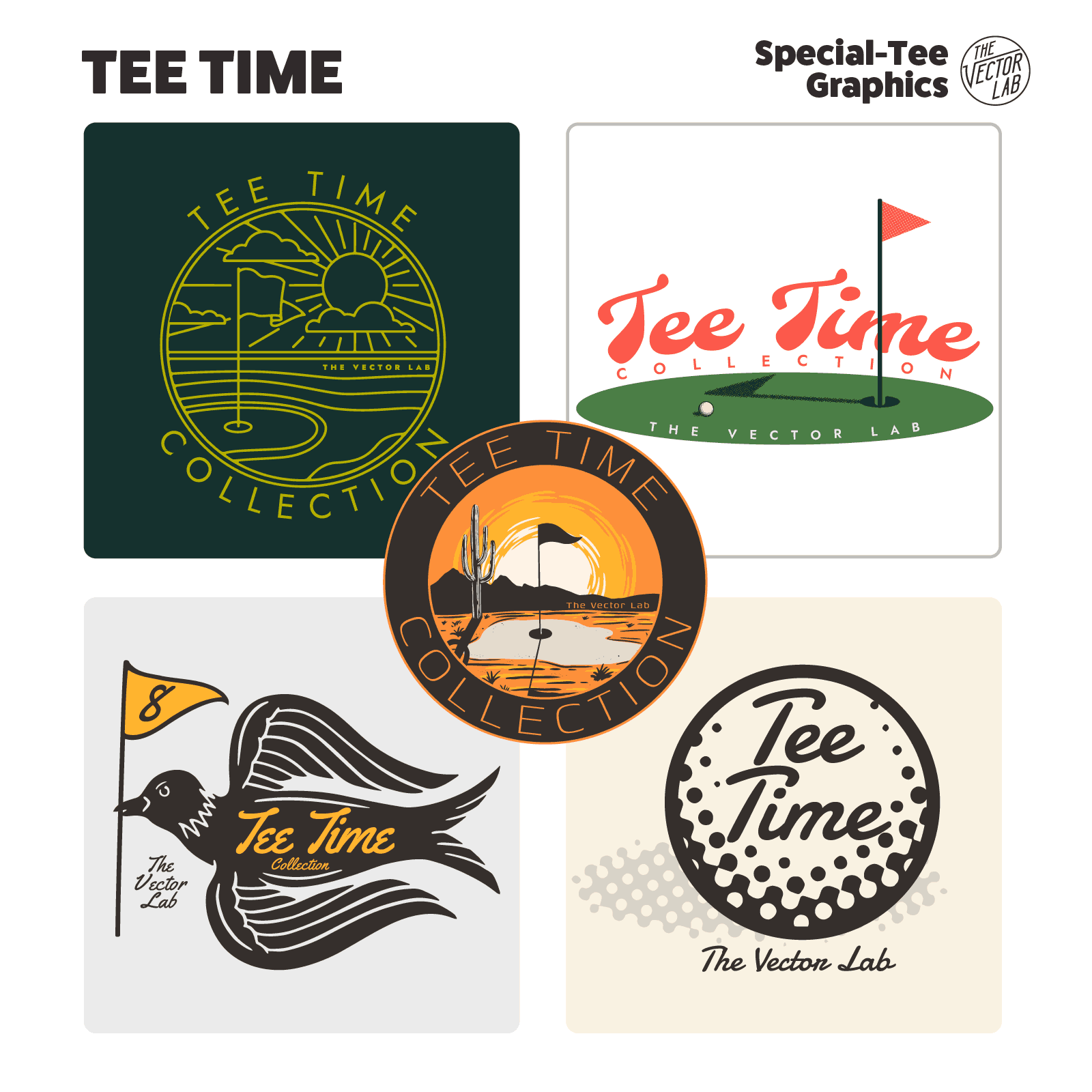Tee Time Golf Graphic Logo Templates