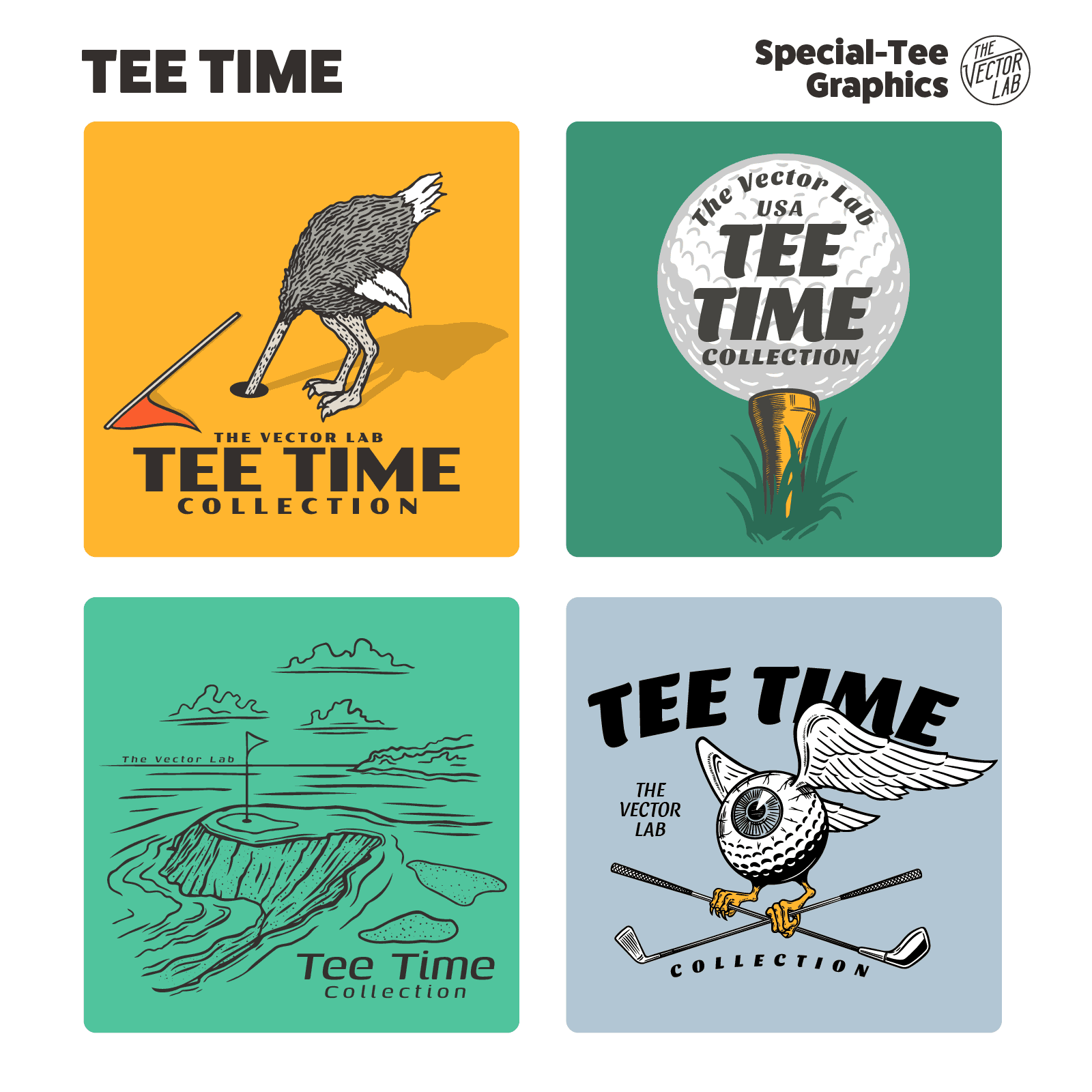 Tee Time Golf Graphic Logo Templates