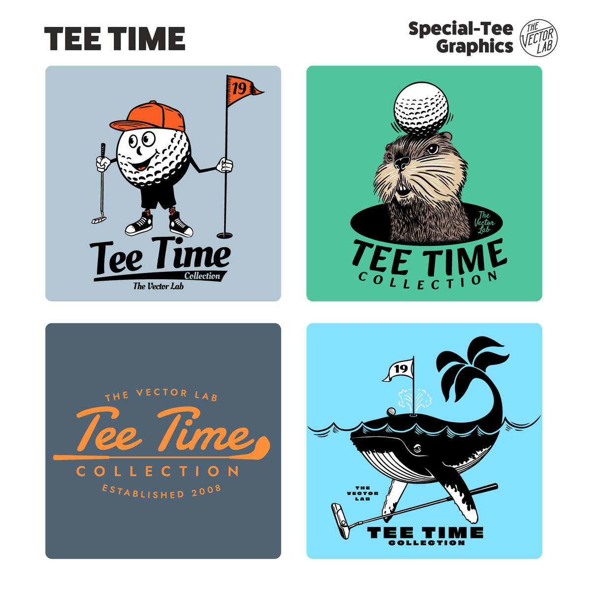 Tee Time Golf Graphic Logo Templates