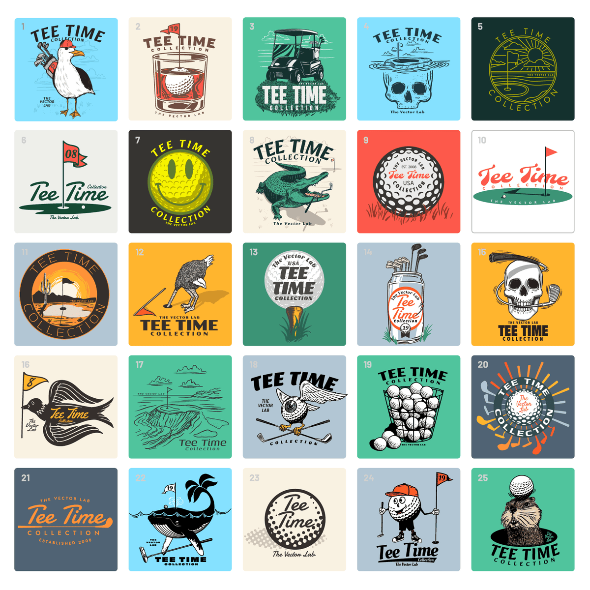 Tee Time Golf Graphic Logo Templates