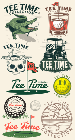 Tee Time Golf Graphic Logo Templates