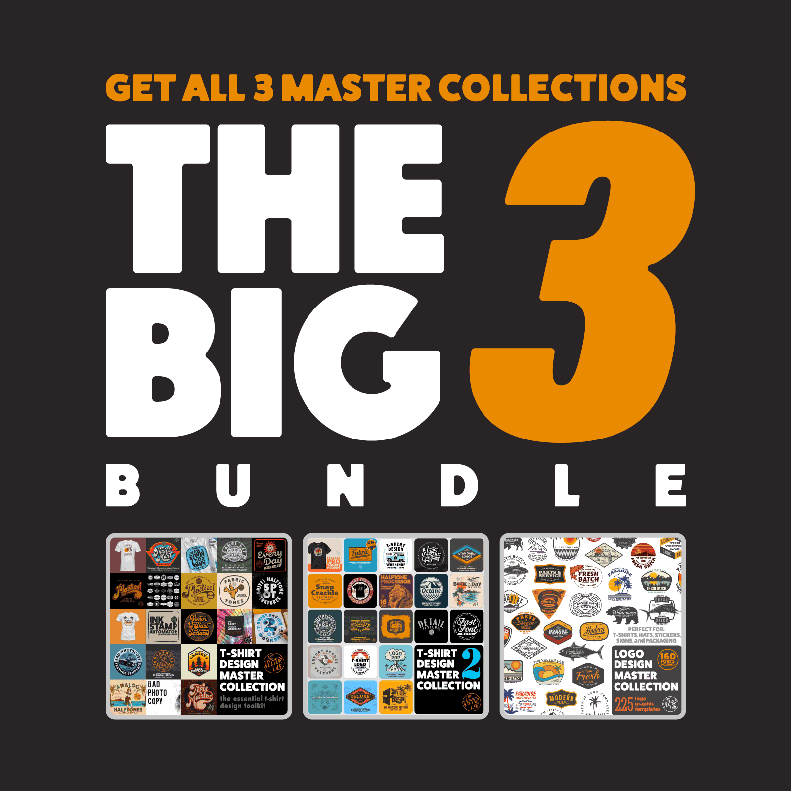 The Big 3 T-Shirt Design Bundle