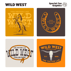 Wild West Graphic Logo Templates Western Cowboy Rodeo