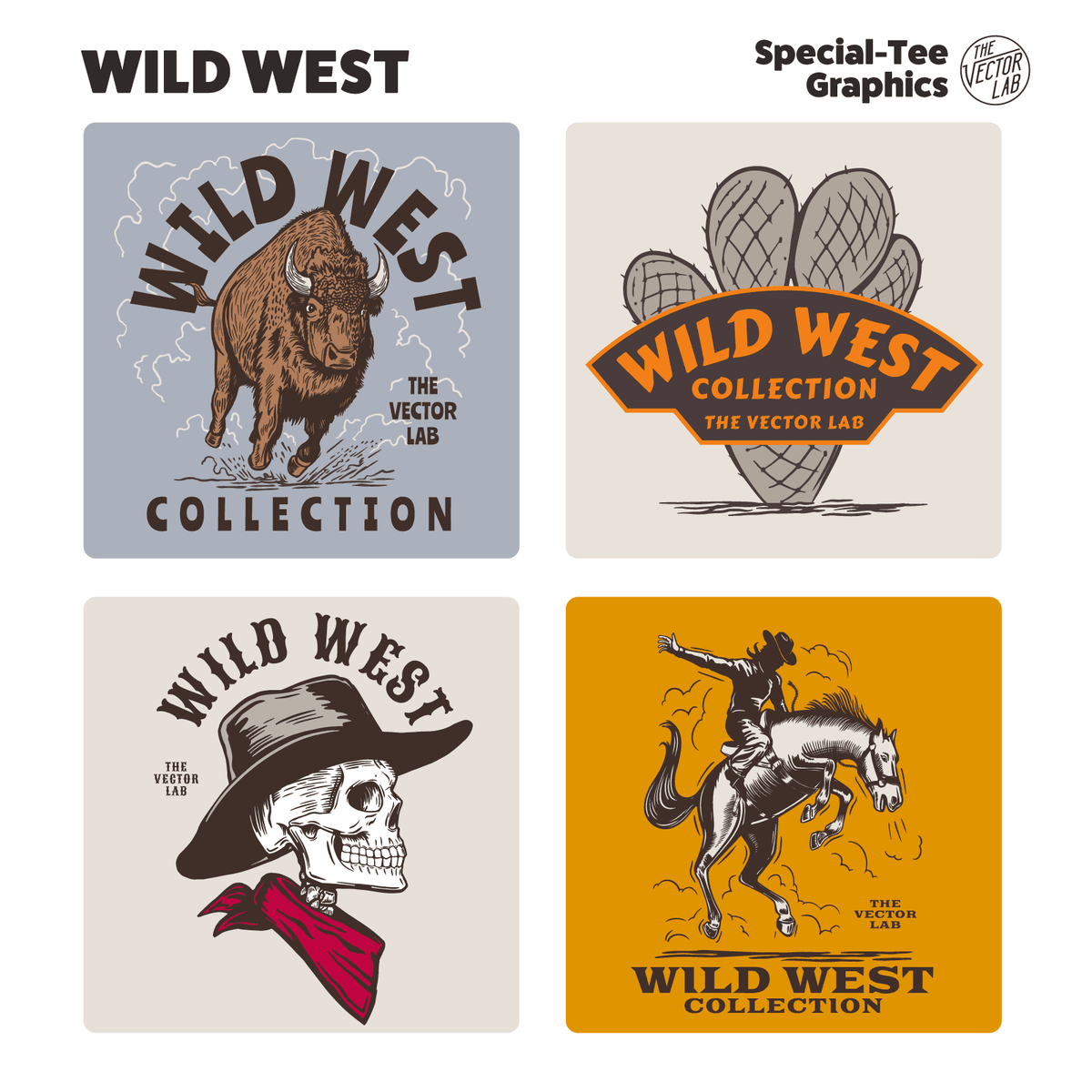Wild West Graphic Logo Templates Western Cowboy Rodeo