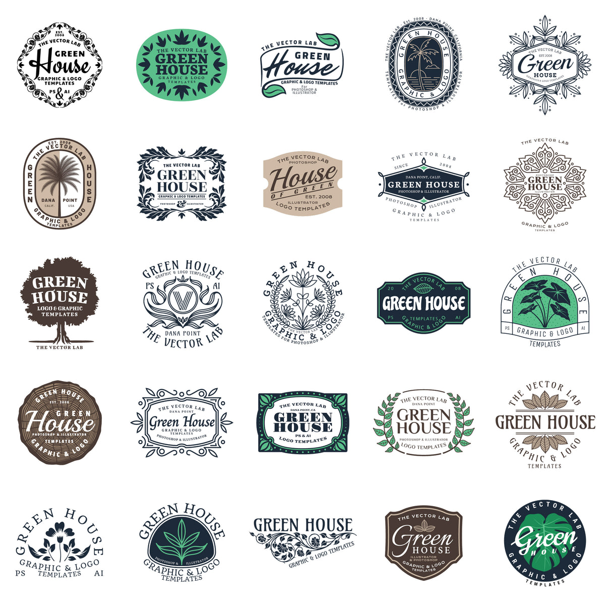 Graphic & Logo Templates - Green House