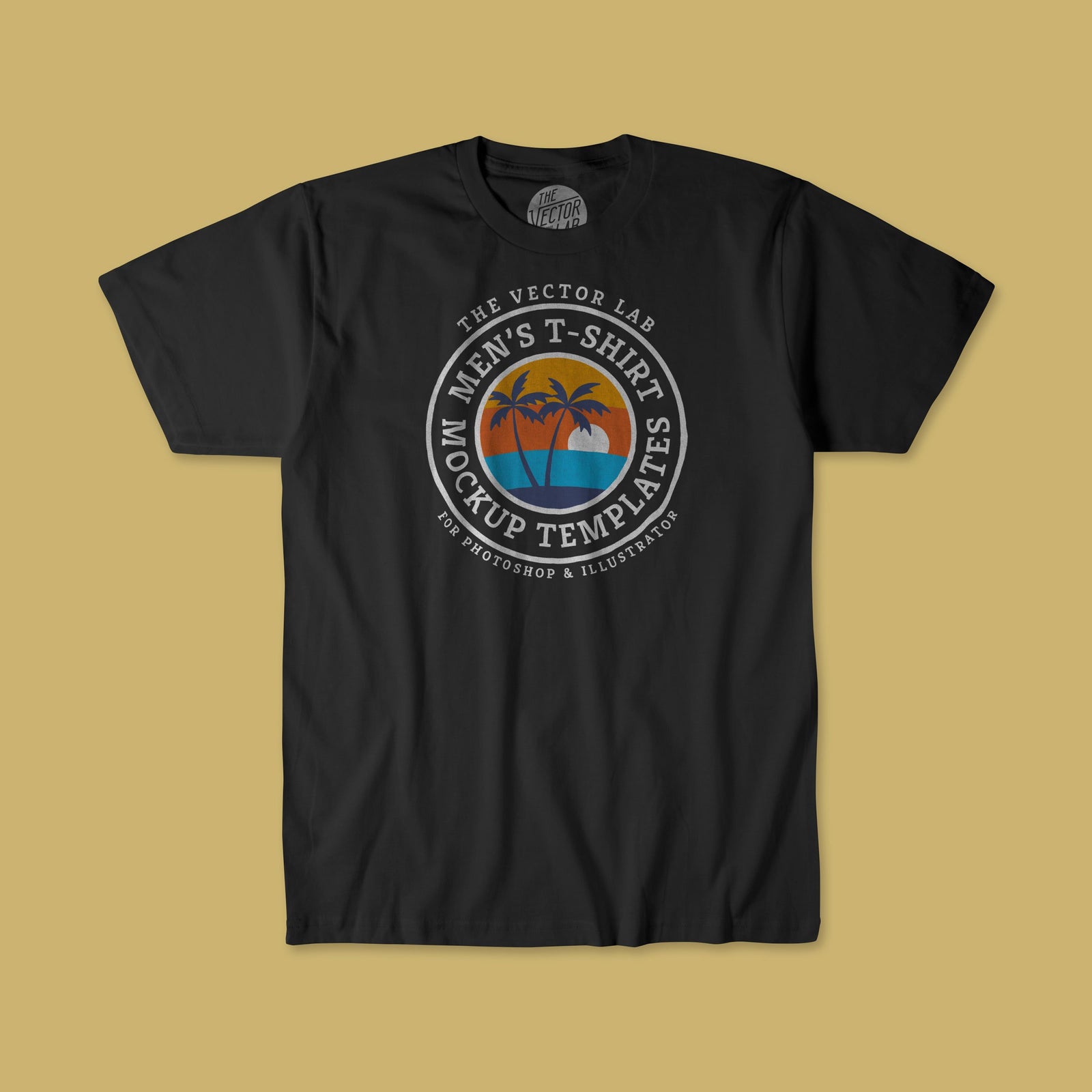 Men's Flat Lay T-Shirt Mockups for Photoshop and Illustrator