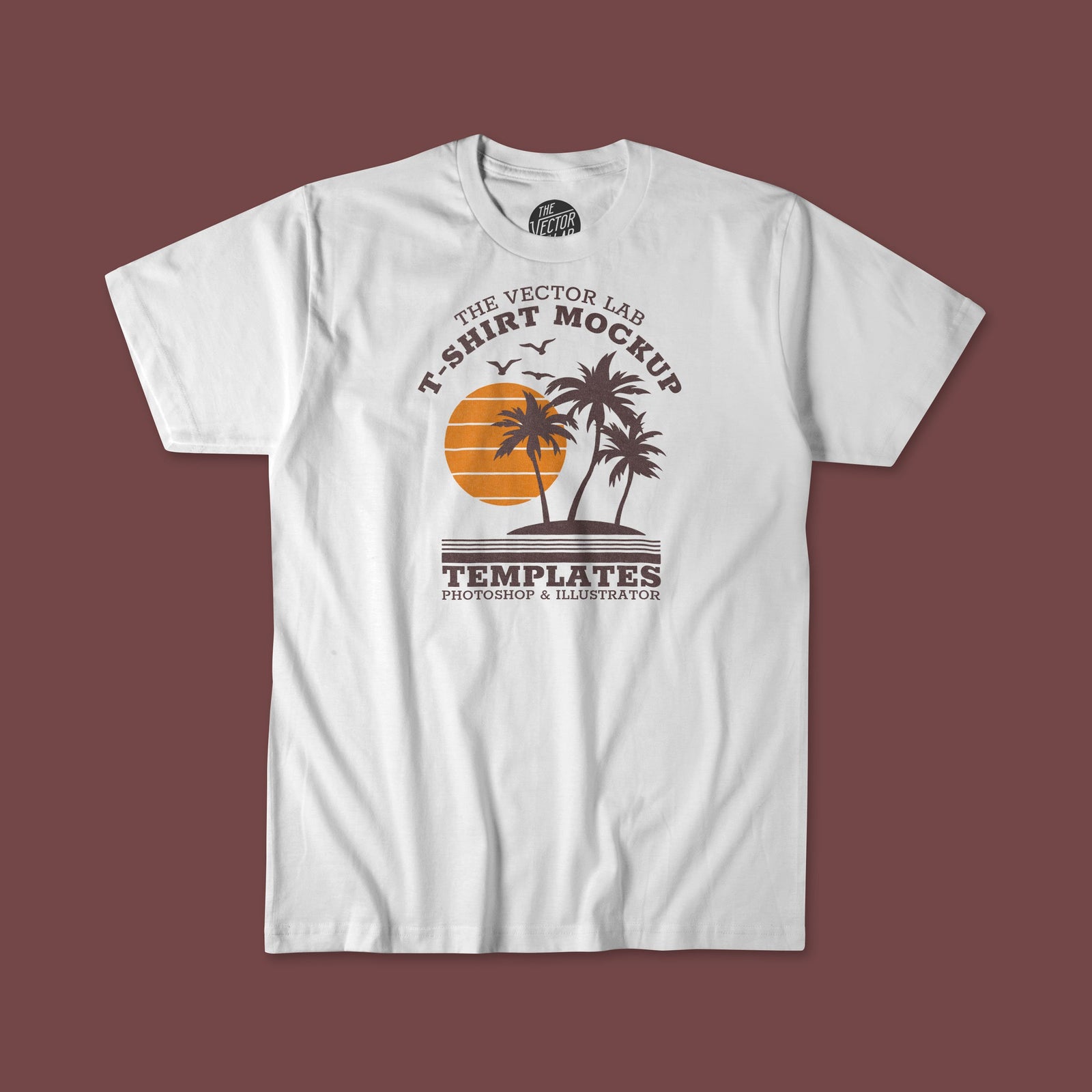 Men's Flat Lay T-Shirt Mockups for Photoshop and Illustrator