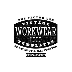 Vintage Workwear Logo Templates for Photoshop and Illustrator