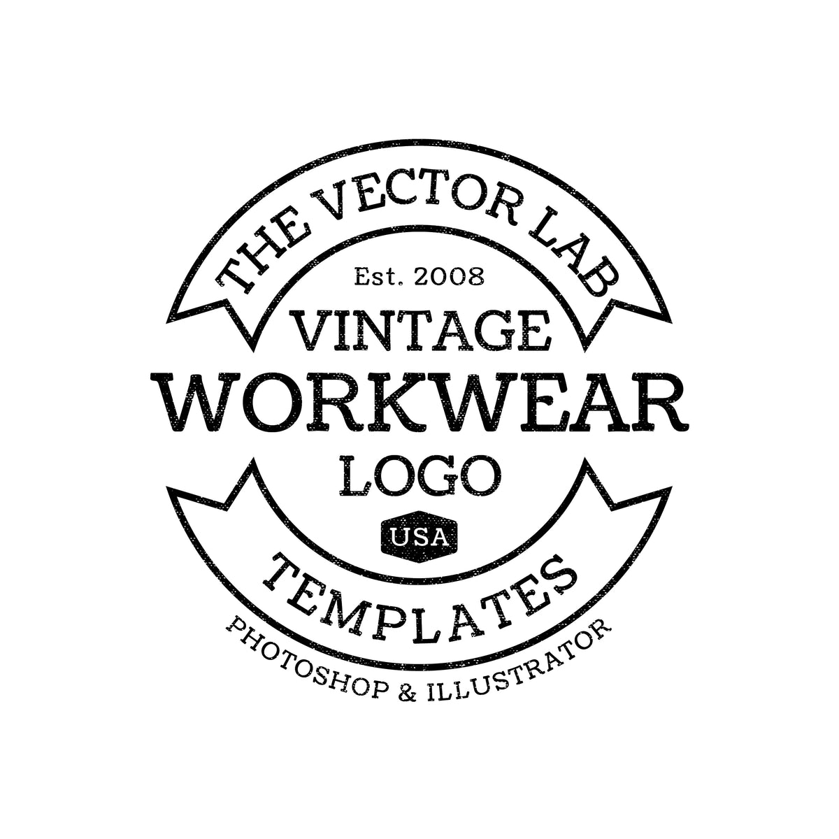 Vintage Workwear Logo Templates for Photoshop and Illustrator