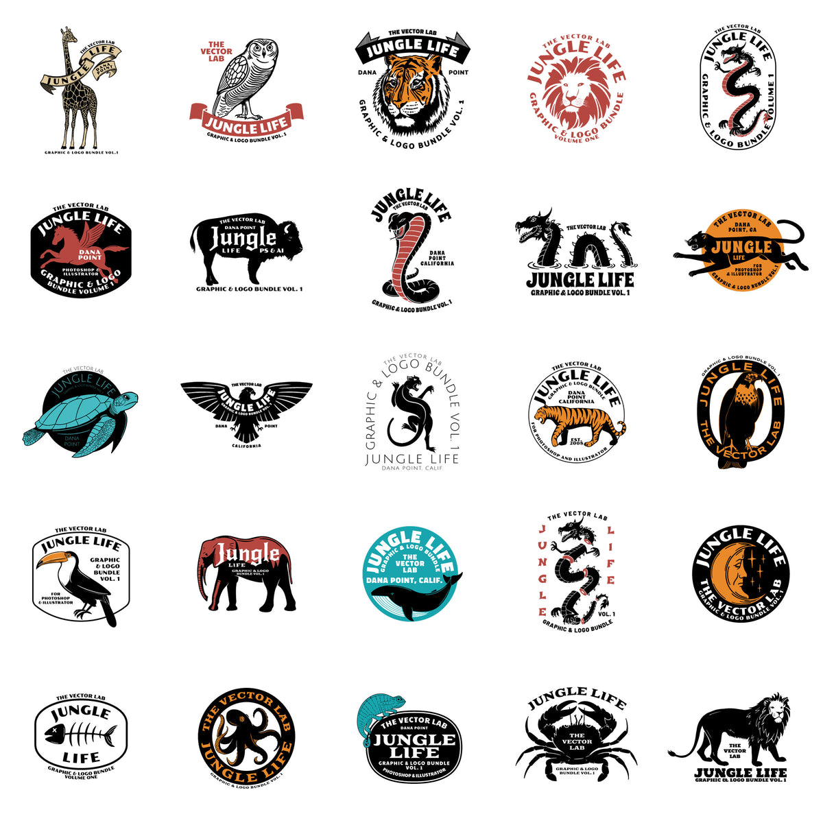 Graphic & Logo Bundle Vol 1 - Jungle Life