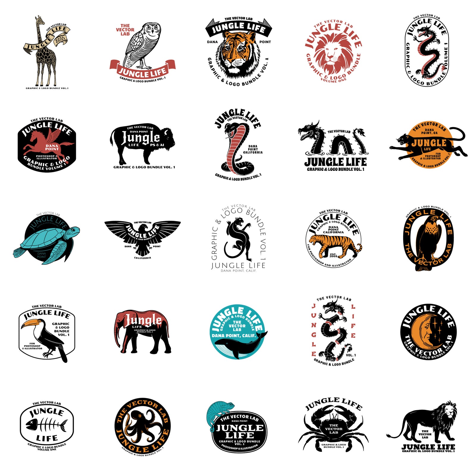 Graphic & Logo Bundle Vol 1 - Jungle Life